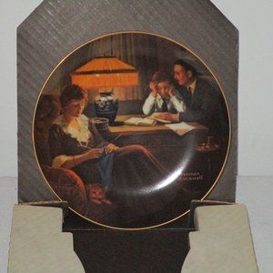 NORMAN ROCKWELL Knowles Fine China Plate : Father’s Help : With COA, Box #532